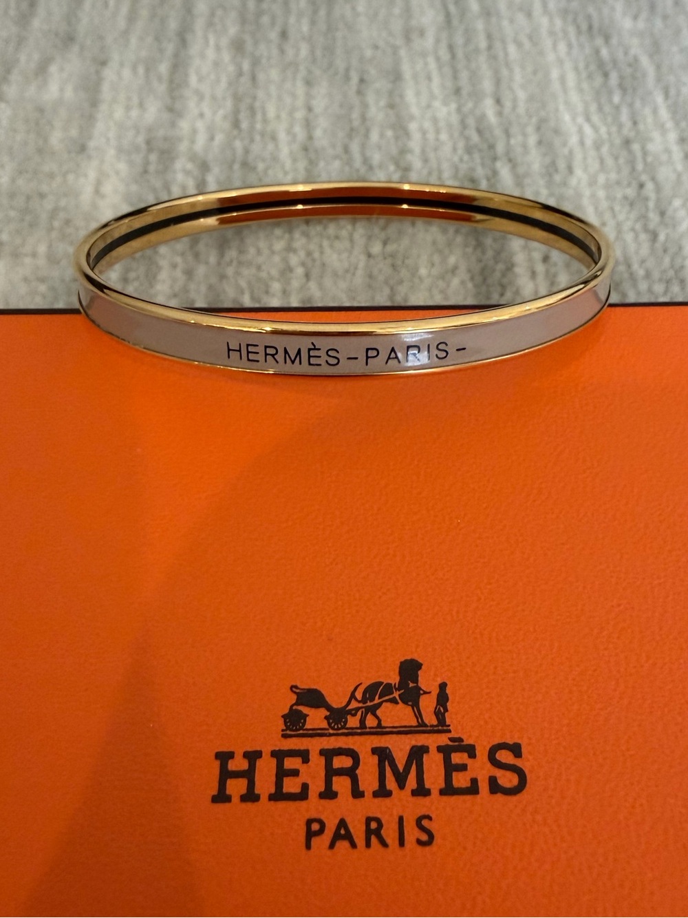 Hermes Gold Slim Bangle Bracelet - Picture 2 of 3